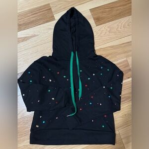Tiffany Ann Jeweled Hoodie – Black w/ Green Drawstrings